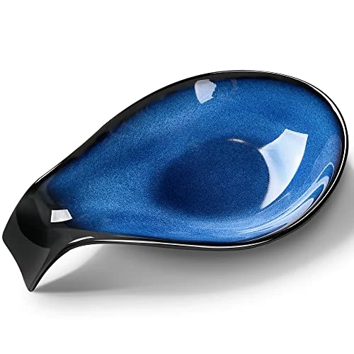 Ceramic Spoon Rest, Spoon Rest For Kitchen Counter, Spoon Holder For Stove Top, Coffee Cooking Farmhouse 4inch, Blue 1 Ceramic Spoon Rest, Spoon Rest For Kitchen Counter, Spoon Holder For Stove Top, Coffee Cooking Farmhouse 4inch, Blue