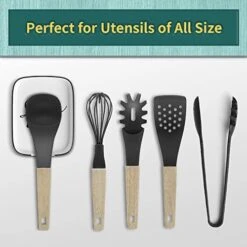 Harms Ceramic Spoon Rest For Stove Top, Large Spoon Holder For Kitchen Counter Top, White Cute Coffee Spoon Rests, Cooking Utensil Rest, Premium Farmhouse Kitchen Small Decoration,1 Pcs -Peugeot Shop 41m5CB4d2JL