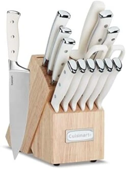 Cuisinart Classic Forged Triple Rivet, 15-Piece Knife Set With Block, Superior High-Carbon Stainless Steel Blades For Precision And Accuracy, (Black/Gray) -Peugeot Shop 41m8IcOvrL. AC