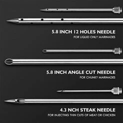AKPE Meat Injector, Stainless Steel Marinade Injector Syringe For BBQ Grill And Turkey, 2 Ounce Syringe With 3 Needles, Easy To Use And Clean (Without Case) -Peugeot Shop 41mApPxsakL 1