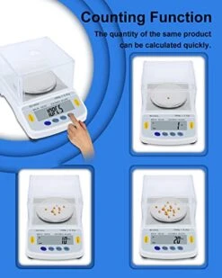 Precision Lab Scale 1000gx0.01 Gram Resolution, 10mg LCD Lab Analytical Scale/Kitchen Scale/Medicine Scale/Industrial Scale/Gold Scales（Support Printing） -Peugeot Shop 41mE37FgVBL