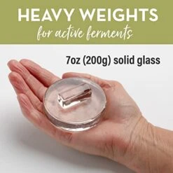 Glass Fermentation Weights For Fermenting | Easy Lift Handles | Set Of 4 Pickle Weights For Wide Mouth Jars