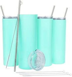 Kinny Tumblers With Lids And Straws (4 Pack) - 20 Oz Double Wall Insulated Slim Stainless Steel Silver Tumblers With Straw Cleaner | Reusable Travel Mug For Hot And Cold Beverages 24 Kinny Tumblers With Lids And Straws (4 Pack) - 20 Oz Double Wall Insulated Slim Stainless Steel Silver Tumblers With Straw Cleaner | Reusable Travel Mug For Hot And Cold Beverages -Peugeot Shop 41mGeApZTWL. AC