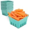 [44 Pack] Quart Green Molded Pulp Fiber Berry Basket Produce Vented Container For Fruit And Vegetable, Farmer Market, Grocery Stores And Backyard Party