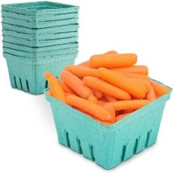 [44 Pack] Quart Green Molded Pulp Fiber Berry Basket Produce Vented Container For Fruit And Vegetable, Farmer Market, Grocery Stores And Backyard Party -Peugeot Shop 41mGuLsIuqL. AC