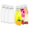 4 OZ Plastic Juice Bottles With White Lid, Reusable Clear Bulk Beverage Containers For Juice, Milk And Other Homemade Beverages, 6 Pcs.