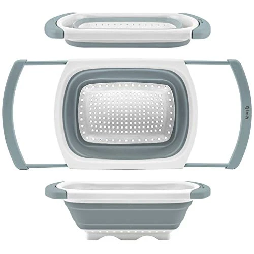 Mh Collapsible Colander | Over The Sink Silicone Kitchen Strainers And Colanders With Extendable Handles | Veggies, Fruit And Pasta Foldable Strainer For Kitchen, 6-Quart, BPA Free 1 Mh Collapsible Colander | Over The Sink Silicone Kitchen Strainers And Colanders With Extendable Handles | Veggies, Fruit And Pasta Foldable Strainer For Kitchen, 6-Quart, BPA Free