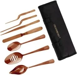 Professional Chef Plating Kit, 7 Piece Culinary Plating Set, Black, Stainless Steel (7 Piece, Black) -Peugeot Shop 41mRJm paeL. AC