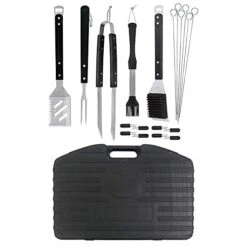 94069Y 20 Piece BBQ Grill Set | The Ultimate Barbeque Grill Tool Set | Rugged Plastic Storage Case | 20 Individual Pieces | Extra Sturdy Stainless Steel Tools, Black/Silver 6 94069Y 20 Piece BBQ Grill Set | The Ultimate Barbeque Grill Tool Set | Rugged Plastic Storage Case | 20 Individual Pieces | Extra Sturdy Stainless Steel Tools, Black/Silver -Peugeot Shop 41md8VTau0L