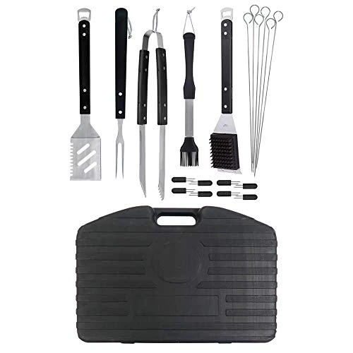 94069Y 20 Piece BBQ Grill Set | The Ultimate Barbeque Grill Tool Set | Rugged Plastic Storage Case | 20 Individual Pieces | Extra Sturdy Stainless Steel Tools, Black/Silver 2 94069Y 20 Piece BBQ Grill Set | The Ultimate Barbeque Grill Tool Set | Rugged Plastic Storage Case | 20 Individual Pieces | Extra Sturdy Stainless Steel Tools, Black/Silver - Image 2