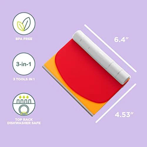 Chef'n Pastrio Set Bench Scraper And Chopper, Includes Stainless Steel And Plastic, Red 2 Chef'n Pastrio Set Bench Scraper And Chopper, Includes Stainless Steel And Plastic, Red - Image 2