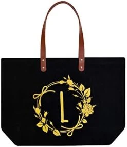ELEGANTPARK Personalized Birthday Gifts For Women Mom Friend Sister Teacher Appreciation Gifts Monogrammed Gifts Initial Tote Bag Present Bag Black Canvas Tote Bag With Pocket Gold Letter I 28 ELEGANTPARK Personalized Birthday Gifts For Women Mom Friend Sister Teacher Appreciation Gifts Monogrammed Gifts Initial Tote Bag Present Bag Black Canvas Tote Bag With Pocket Gold Letter I -Peugeot Shop 41mmZ cOjIL. AC