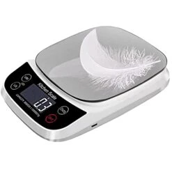 Digital Kitchen Food Scale For Baking And Cooking, 22lb/ 10kg Weight Loss Scales Measure In Grams And Ounces, 0.1g/0.1oz Precise Graduation, Readout Lock& Count Down Function, Waterproof