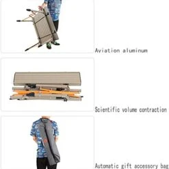 EYHLKM Folding Table,Compact Folding Table Camping Aluminum Tables -Peugeot Shop 41mpIBrYFTL