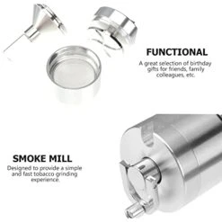 DOITOOL Metal Powder Grinder Portable Grinder Hand Mill Funnel Ultra- Fine Powder Grinding Crusher With Glass Vial For Outdoor Camping Travel Use -Peugeot Shop 41myLcoFn8L