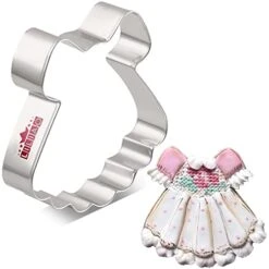 Princess Dress Cookie Cutter - 4 X 4.2 Inches - Stainless Steel