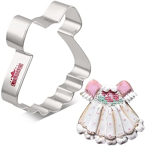 Princess Dress Cookie Cutter - 4 X 4.2 Inches - Stainless Steel 1 Princess Dress Cookie Cutter - 4 X 4.2 Inches - Stainless Steel