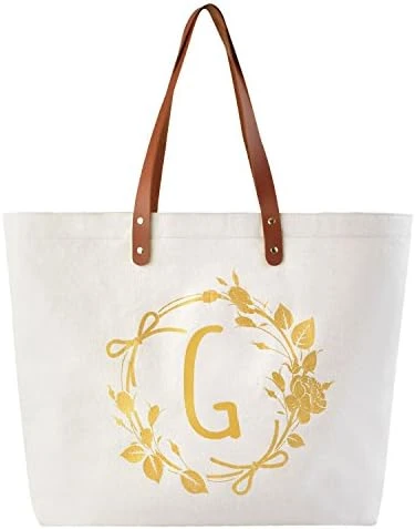 ELEGANTPARK Monogrammed Gifts For Women Canvas Tote Bag Personalized Birthday Gifts Bag Present Bag For Mom Friend Sister Teacher Bridesmaid Graduation Gifts Bag With Pocket Initial T Letter 11 ELEGANTPARK Monogrammed Gifts For Women Canvas Tote Bag Personalized Birthday Gifts Bag Present Bag For Mom Friend Sister Teacher Bridesmaid Graduation Gifts Bag With Pocket Initial T Letter - Image 11