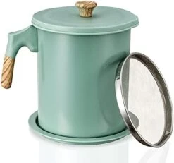Bacon Grease Container With Strainer Fine Mesh 1.7L, Dishwasher Safe, Anti-Rancidity, With Non-slip Coaster, Food Grade Non-stick Inner Coating, Multipurpose Iron Cooking Oil Keeper -Peugeot Shop 41n0uXhPq2L. AC