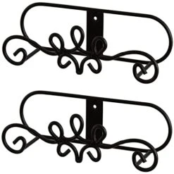 Wall Mounted Collectible Plate Display Holder Rack With Vintage Black Metal Decorative Scrollwork Design, Set Of 2 -Peugeot Shop 41n1d3kQ9eL