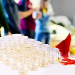 100pcs 9OZ Gold Plastic Cups,Disposable Gold Glitter Plastic Cups,Clear Plastic Tumblers,Wedding Thanksgiving, Christmas Party Cups -Peugeot Shop 41n2G1VoV8L