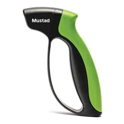 Mustad Knife Sharpener, Ergonomic Handle , Textured Grip, Carbide Sharpening Edges