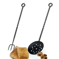 VICTOR Enamelled Chestnut Roaster And Toasting Fork Set, 57x15.5x5 Cm, Black -Peugeot Shop 41n4sHsDXgL