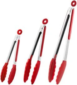 7"+9"+12" Silicone Kitchen Tongs Set, Cooking Tongs With Silicone Tips And Stainless Steel Handle, Heat Resistant Tongs For Grilling Cooking Barbecue Buffet Salad Serving, 7/9/12 Inches (Black) -Peugeot Shop 41n6RljjzYL. AC