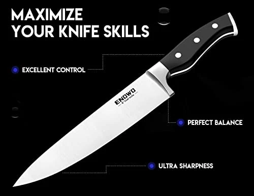 Chef Knife Ultra Sharp Kitchen Knife Set 3 PCS,Premium German Stainless Steel Knife With Finger Guard Clad Dimple,Ergonomic Handle And Gift Box 2 Chef Knife Ultra Sharp Kitchen Knife Set 3 PCS,Premium German Stainless Steel Knife With Finger Guard Clad Dimple,Ergonomic Handle And Gift Box - Image 2