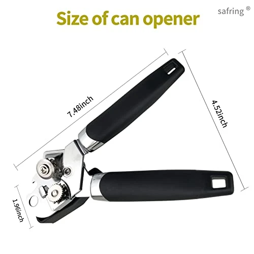 Safring Can Opener Manual, Handheld Strong Heavy Duty Stainless Steel Can Opener, Comfortable Handle, Sharp Blade Smooth Edge, Can Openers With Multifunctional Bottle Opener 2 Safring Can Opener Manual, Handheld Strong Heavy Duty Stainless Steel Can Opener, Comfortable Handle, Sharp Blade Smooth Edge, Can Openers With Multifunctional Bottle Opener - Image 2