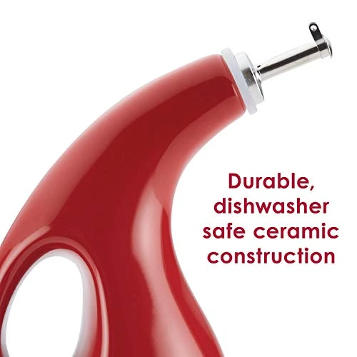 Solid Glaze EVOO Olive Oil Bottle Dispenser With Spout, 24 Ounce, Red 2 Solid Glaze EVOO Olive Oil Bottle Dispenser With Spout, 24 Ounce, Red - Image 2