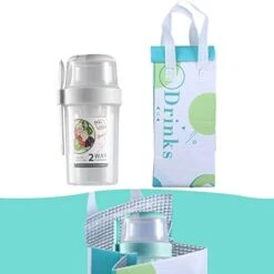 25.7oz Keep Fit Salad Meal Shaker Cup With Insulation Bag,Upgrade Fresh Salad Cup With Fork And Salad Dressing Holder Portable Fruit And Vegetable Salad Cups Container For Lunch (Blue, Large) -Peugeot Shop 41nMhwe2b4L. AC