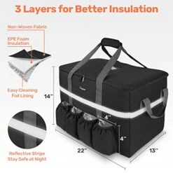 Insulated Food Delivery Bag With 4 Cup Holders, Large Warm & Cooler Shipping Bag, Catering Thermal Bag For Cold And Hot Food Transport, Grocery Bags For Pizza Delivery, Beverages, Uber Eat, Camping 9 Insulated Food Delivery Bag With 4 Cup Holders, Large Warm & Cooler Shipping Bag, Catering Thermal Bag For Cold And Hot Food Transport, Grocery Bags For Pizza Delivery, Beverages, Uber Eat, Camping -Peugeot Shop 41nN9nRY7jL