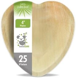 Palm Leaf 6.5 Inch Heart Bowls, 100% Compostable Disposable Eco-Friendly & Biodegradable Party Tableware, Best Alternative To Plastic, By KoalaLove> -Peugeot Shop 41nPHqlq3GL. AC