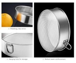 Sieve 6-Inch, 8-Inch Sieves Fine Mesh Strainer Set Of 2 Stainless Steel Sifter Round Flour Sieve For Baking Straining Powdering