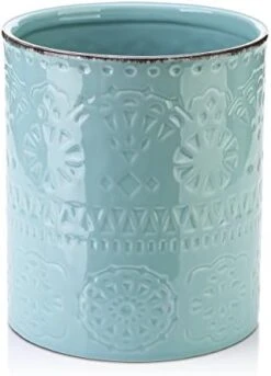 Kitchen Utensil Holder, 7.2”Extra Large Farmhouse Utensil Holders For Countertop, White Ceramic Utensil Crock, Anti Slip & Scratch Cork Bottom, Utensil Holder For Kitchen Counter -Peugeot Shop 41noCG3ydyL. AC