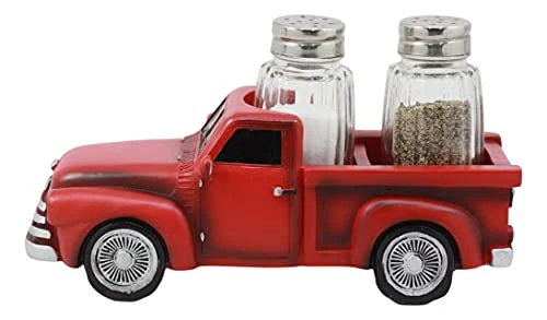 Classic Old Fashioned Red Pickup Truck Figurine Holder For Glass Salt And Pepper Shakers Kitchen Decor Statue (S&P Shakers) 3 Classic Old Fashioned Red Pickup Truck Figurine Holder For Glass Salt And Pepper Shakers Kitchen Decor Statue (S&P Shakers) - Image 3