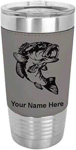 20oz Vacuum Insulated Tumbler Mug, Bass Fish, Personalized Engraving Included (Faux Leather, Gray) 24 20oz Vacuum Insulated Tumbler Mug, Bass Fish, Personalized Engraving Included (Faux Leather, Gray) -Peugeot Shop 41ns dhSJtL. AC