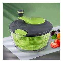 HEIMP Dryer Large 4l Home Salad Spinner, Lettuce Spinner Quick Dryer Easy To Clean, Dishwasher Safe Salad Washer Dryer Ideal For Vegetables And Fruits, Free Kitchen Slicer