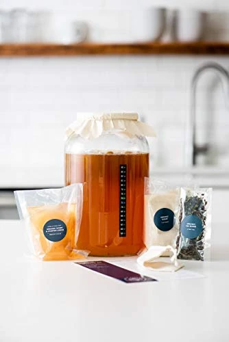 Kombucha Starter Kit - Includes Kombucha SCOBY & Strong Starter Liquid. Make Delicious Kombucha At Home With Our USA Made 1 Gallon Glass Brew Jar, Temp Gauge And Custom Tea Blend 4 Kombucha Starter Kit - Includes Kombucha SCOBY & Strong Starter Liquid. Make Delicious Kombucha At Home With Our USA Made 1 Gallon Glass Brew Jar, Temp Gauge And Custom Tea Blend - Image 4