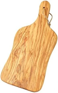 Natural Olive Wood Cutting Board, Rustic Serving Platter For Meat & Snack, Wooden Charcuterie Board Cheese Serving Tray, Handmade Decorative Cutting Board, Housewarming Gift (ZRB-S) -Peugeot Shop 41nwWzj7u5L. AC