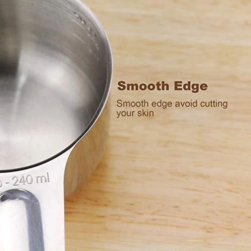 Ueasuring Cups And Spoons Set Of 13, Heavy Duty 18/8 Stainless Steel Ergonomic Handle Measuring Spoons & Cups With Ring Connector 2 Ueasuring Cups And Spoons Set Of 13, Heavy Duty 18/8 Stainless Steel Ergonomic Handle Measuring Spoons & Cups With Ring Connector - Image 2