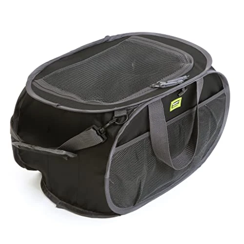 Pop Up Compact Tote Organizer Bag With Shoulder Strap And Easy To Carry Handles - Heavy Duty Foldable Material - Shopping, Travel, And More - Home Organization - 17 X 11.5 Inch - Black 2 Pop Up Compact Tote Organizer Bag With Shoulder Strap And Easy To Carry Handles - Heavy Duty Foldable Material - Shopping, Travel, And More - Home Organization - 17 X 11.5 Inch - Black - Image 2