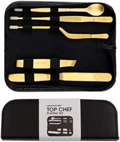 Professional Chef Plating Kit, 7 Piece Culinary Plating Set, Black, Stainless Steel (7 Piece, Black) -Peugeot Shop 41o6TSxKgFL. AC