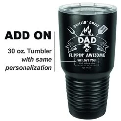 Dad Gift – PERSONALIZED Bamboo Cutting Board Custom Engraved Grillin Great Flippin Awesome Fathers Day Birthday Christmas Gift For Daddy Best Dad Ever Poppop Pops Gifts From Kids Children (11.5x13.5)