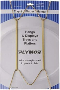 Gold Finish Wall Mountable Tray And Platter Hanger, 14.25" H X 6.5" W X 0.875" D (For Trays Or Platters 16" - 30")