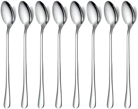 Long Handle Spoon, Coffee Stirrers, Premium Stainless Steel Coffee Spoons, Ice Tea Spoons, Ice Cream Spoon, Cocktail Stirring Spoons, Tea Spoons, Set Of 8 (Silver) 6 Long Handle Spoon, Coffee Stirrers, Premium Stainless Steel Coffee Spoons, Ice Tea Spoons, Ice Cream Spoon, Cocktail Stirring Spoons, Tea Spoons, Set Of 8 (Silver) - Image 6