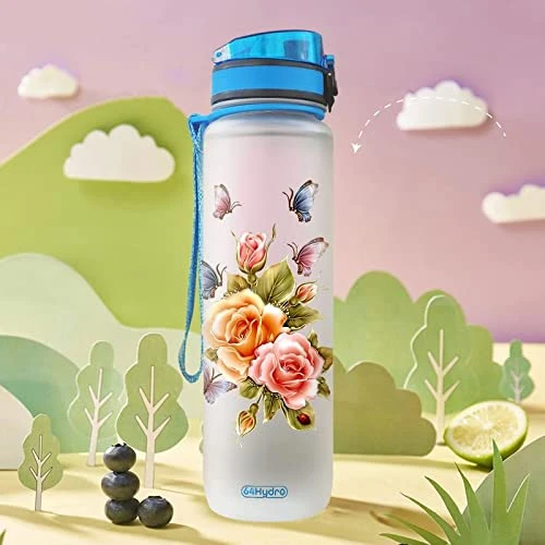 32oz 1Liter Motivational Water Bottle With Time Marker & Removable Strainer, Fast Flow, Flip Top Leakproof Durable BPA Free Non-Toxic For Home, Work, Fitness, Gym And Outdoor Sports 2 32oz 1Liter Motivational Water Bottle With Time Marker & Removable Strainer, Fast Flow, Flip Top Leakproof Durable BPA Free Non-Toxic For Home, Work, Fitness, Gym And Outdoor Sports - Image 2