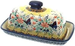 Blue Rose Polish Pottery Prairie Garden Butter Dish -Peugeot Shop 41oILi3YsML. AC