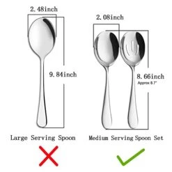 Erving Spoons X 3, Slotted Spoons X 3, AOOSY 8.7 Inches Utility Advanced Performance Skimmer Perforated, 8 3/4" Stainless Steel Serving Spoons Set For Buffet Can Banquet Cooking Kitchen Basics